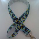 Blue tennis print lanyard / ID holder / badge holder