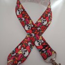 Bright skull / Mexican print lanyard / ID holder / badge holder