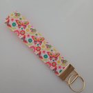 Butterfly print key fob wristlet
