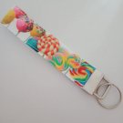 Candy lollipop print key fob wristlet