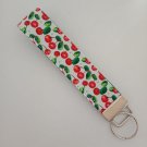 Cherry print key fob wristlet