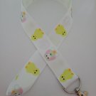 Chicken and rabbit print lanyard / ID holder / badge holder