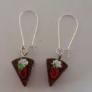 Chocolate cake charm earrings