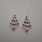 Christmas tree dangle earrings