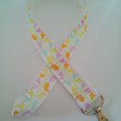 Colored Easter bunny print lanyard / ID holder / badge holder Colored Easter bunny print lanyard / ID holder / badge holder
