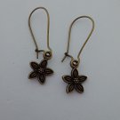 Copper flower dangle earrings