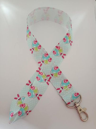 Easter egg and bunny print lanyard