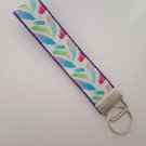 Feather print rainbow key fob wristlet Feather print rainbow key fob wristlet