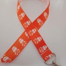 Orange monkey print lanyard / ID holder / badge holder