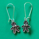 Silver gingerbread man Christmas earrings Silver gingerbread man Christmas earrings
