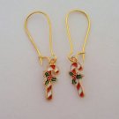 Gold candy cane earrings
