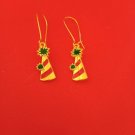 Gold Christmas party hat charm earrings