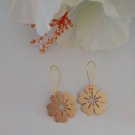 Gold flower dangle earrings