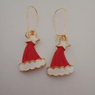 Gold Santa hat Christmas earrings