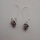Small silver pine cone earrings