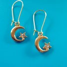 Gold star and moon earrings