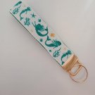 Green and gold mermaid key fob wristlet