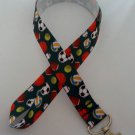 Green football / soccer / sports lanyard / ID holder / badge holder
