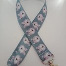 Grey wolf print lanyard / ID holder / badge holder