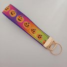 Halloween pumpkin key fob wristlet
