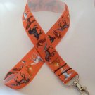 Orange horse lanyard / ID holder / badge holder