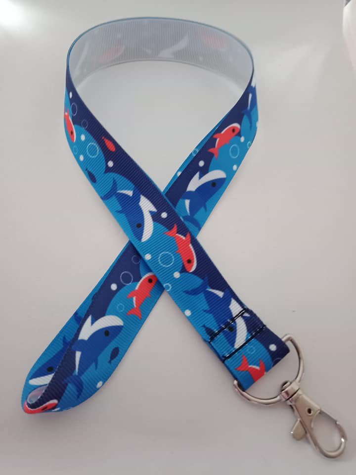 Shark print lanyard / ID holder / badge holder