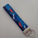 Blue shark print key fob wristlet Blue shark print key fob wristlet