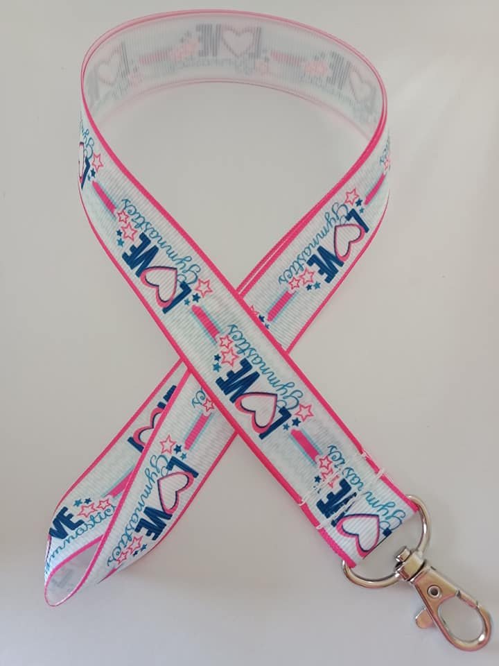 I love gymnastics sports lanyard / ID holder / badge holder