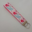I love music key fob wristlet