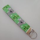 Green and grey koala key fob wristlet