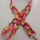 Macaron print lanyard / ID holder / badge holder