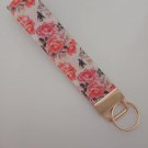 Orange rose print key fob wristlet Orange rose print key fob wristlet