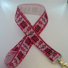 Pink and black music lanyard / ID holder / badge holder
