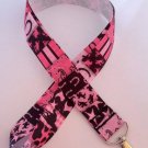 Pink and black horse print lanyard / ID holder / badge holder