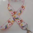 Llama / alpaca rainbow heart print lanyard / ID holder / badge holder Llama / alpaca rainbow heart print lanyard / ID holder / badge holder