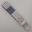 Pink and blue nautical / whale key fob wristlet Pink and blue nautical / whale key fob wristlet