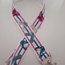 Pink and blue shoe / stiletto print lanyard / ID holder / badge holder