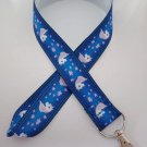 Pink and blue unicorn print lanyard / ID holder / badge holder