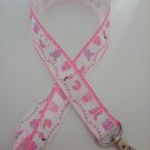 Pink and purple baby / pram lanyard / ID holder / badge holder