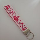 Pink and white princess carriage lanyard / ID holder / badge holder