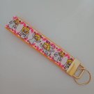 Pink and yellow angel key fob wristlet