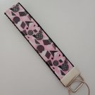 Pink black and white key fob wristlet Pink black and white key fob wristlet