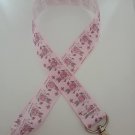 Pink Easter bunny lanyard / ID holder / badge holder