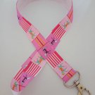Pink horse print lanyard / ID holder / badge holder