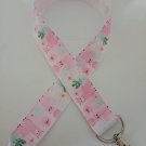 Pink llama / alpaca lanyard / ID holder / badge holder