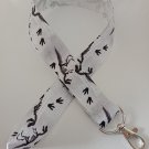 Black and white dinosaur print lanyard / ID holder / badge holder