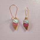 Gold and enamel ice cream earrings