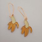 Gold banana charm earrings
