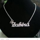 Necklace Custome Name with Engraving (crown decoration)