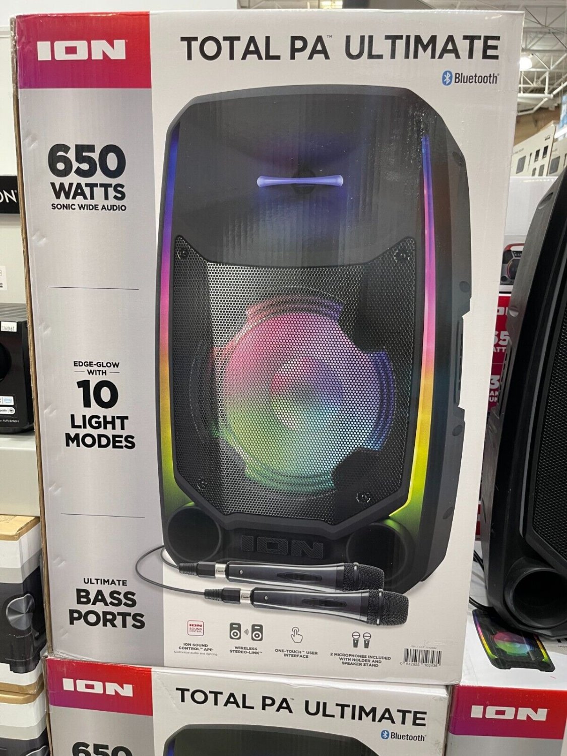 ION Audio Total PA Ultimate BiAmplified 650W Speaker Sound Sys Light